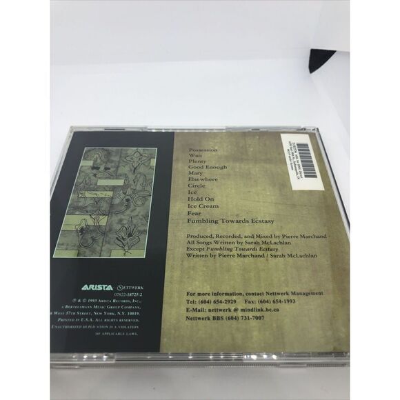 FUMBLING TOWARDS ECSTASY-SARAH MCLACHLAN CD Disc-Only - Picture 2 of 6